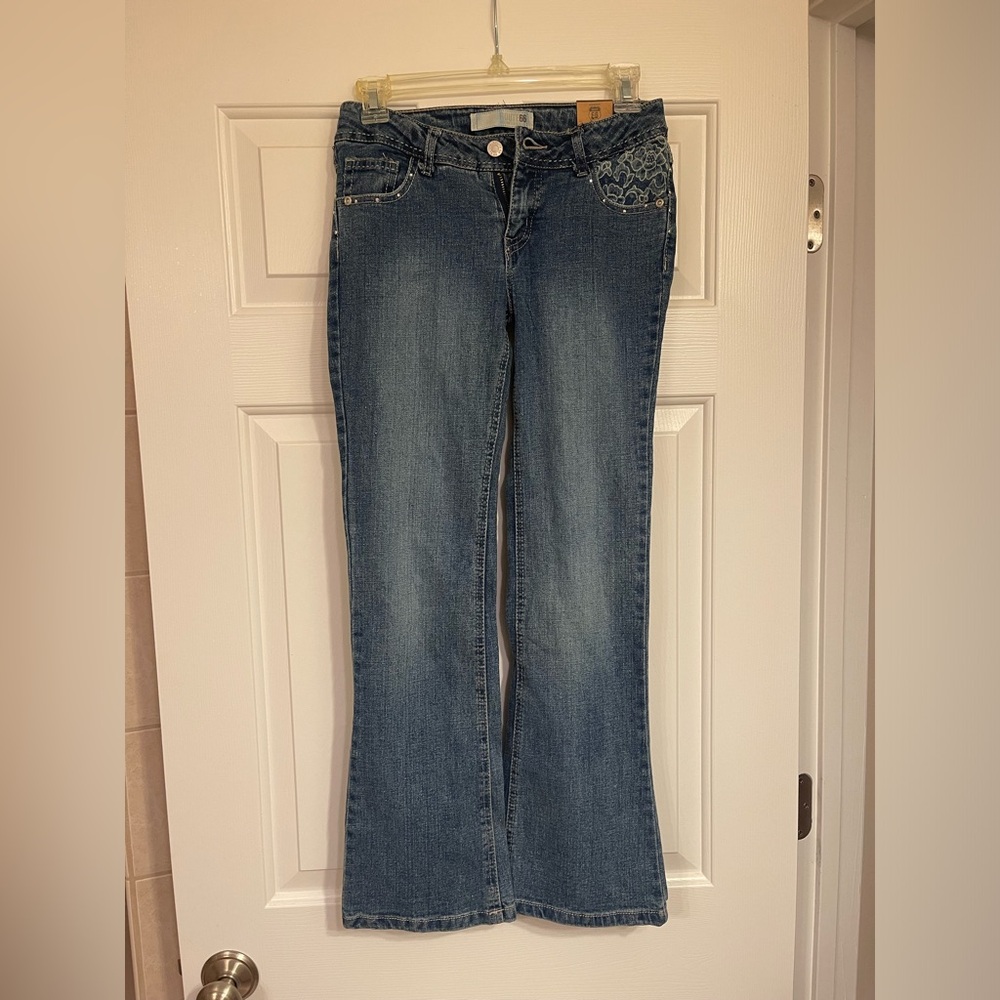 Girls Jeans size 12  Blue Denim adjustable waistband